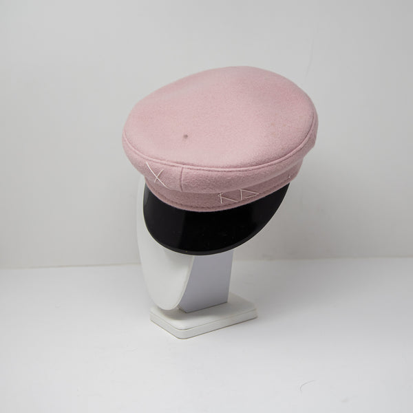 Ruslan Baginskiy Baker Boy Wool Felt Cotton Trim Small Brim Cap Hat Pink Black