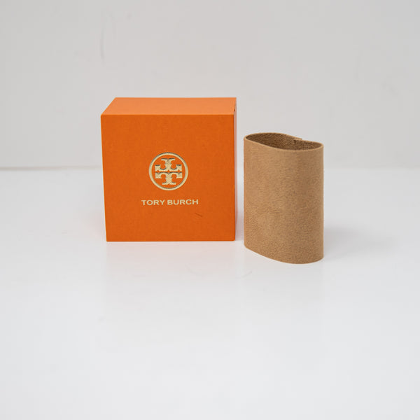 Tory Burch Orange Gold Logo Embossed Watch Jewelry Trinket Storage Organization