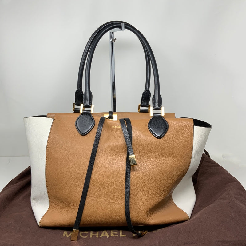 Michael Kors Collection Miranda Genuine Leather Top Handle Satchel Purse Bag
