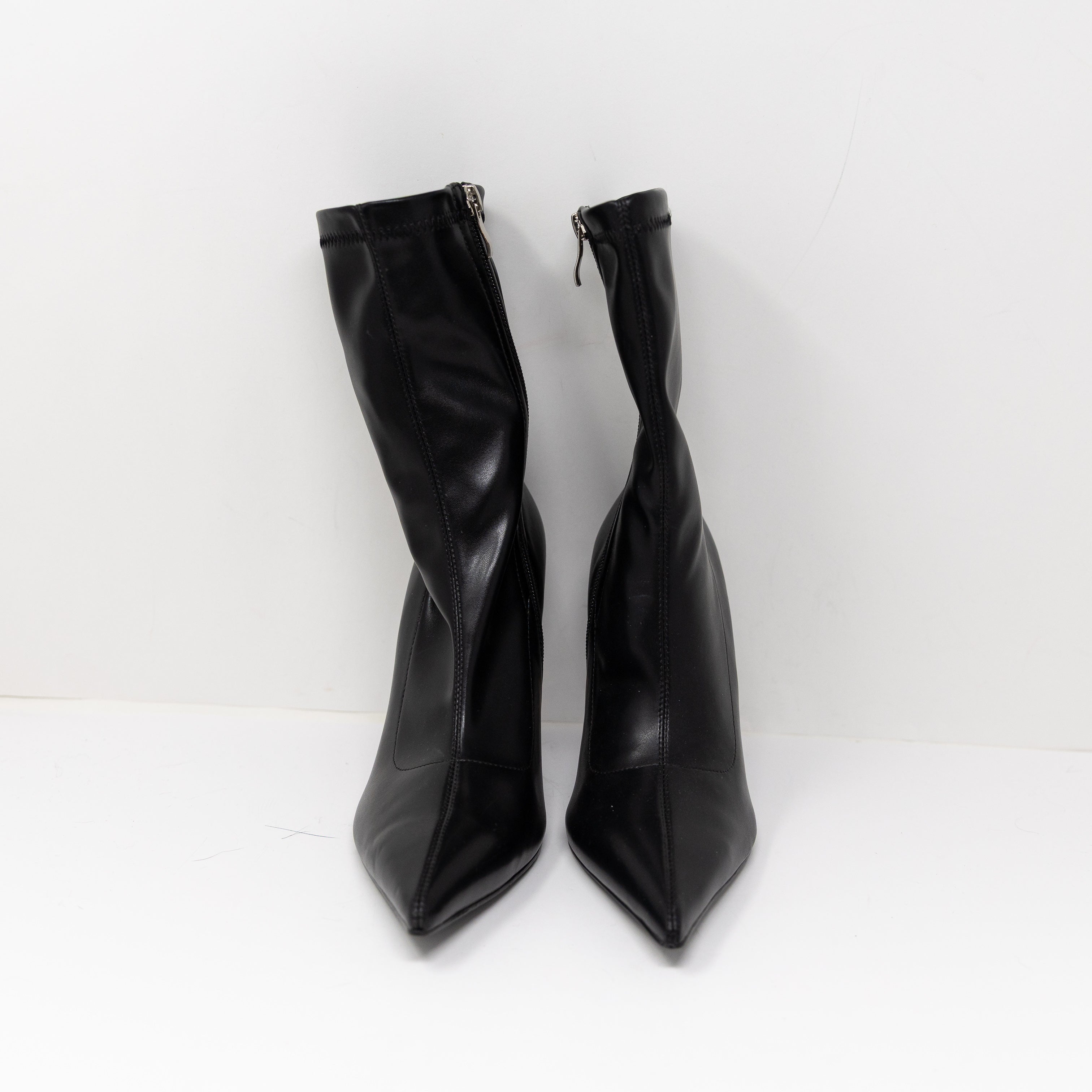 Azalea Wang Gryffon Black Multi Studded Rhinestone Embellished Stiletto Booties