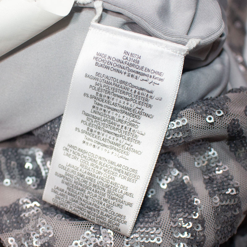 BCBGMaxAzria Morris Allover Silver Sequin Sparkle Embellished Bodycon Mini Dress