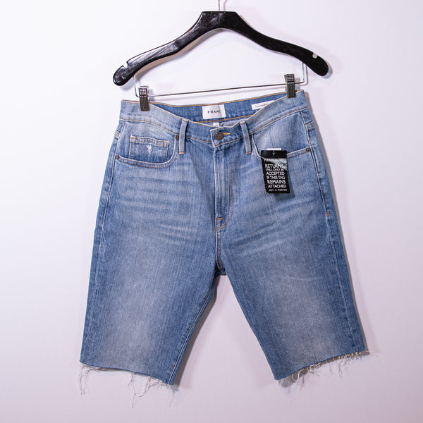 NEW Frame Le Vintage Bermuda Denim Cotton Jean Cut Off Shorts Blue 28