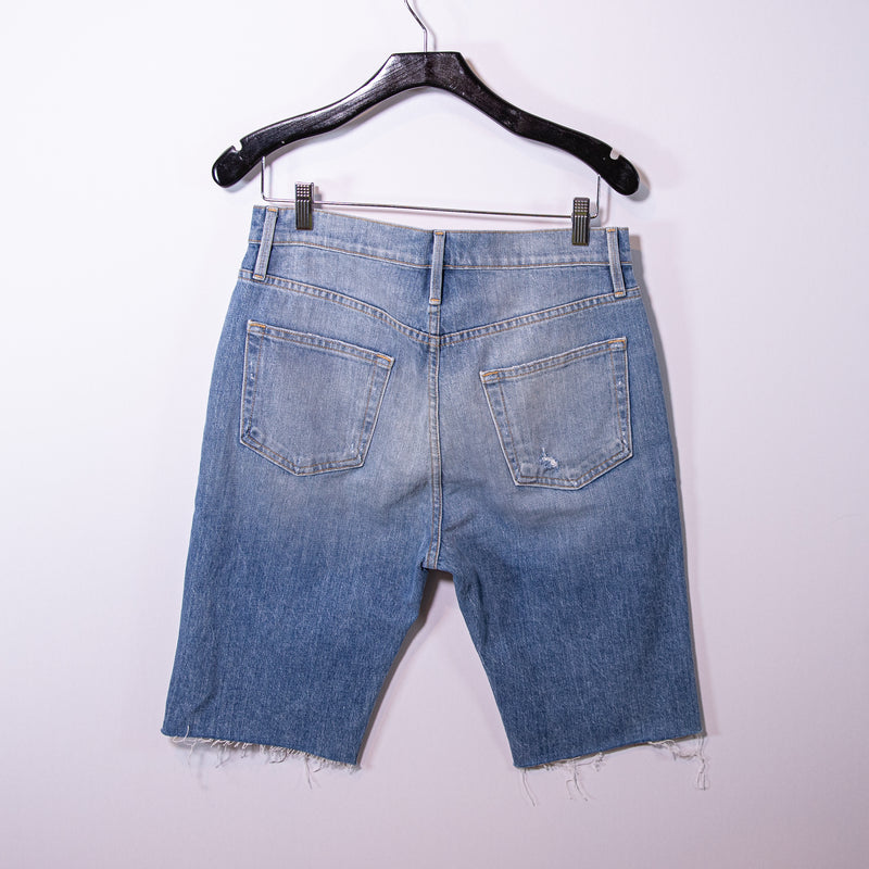 NEW Frame Le Vintage Bermuda Denim Cotton Jean Cut Off Shorts Blue 28