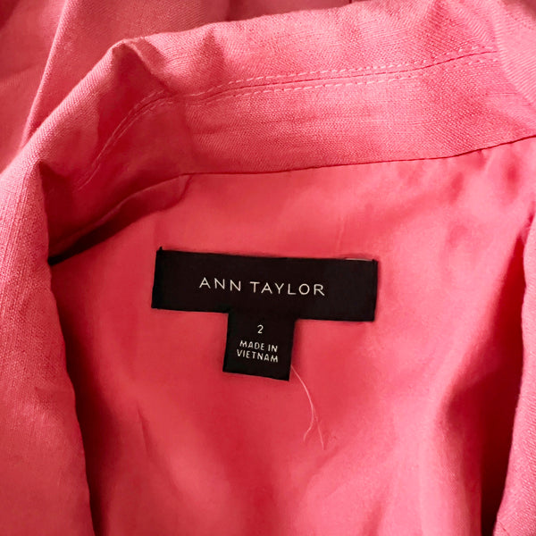 Zara Linen Blend Collared Double Breasted Structured Blazer Jacket Light Pink 2