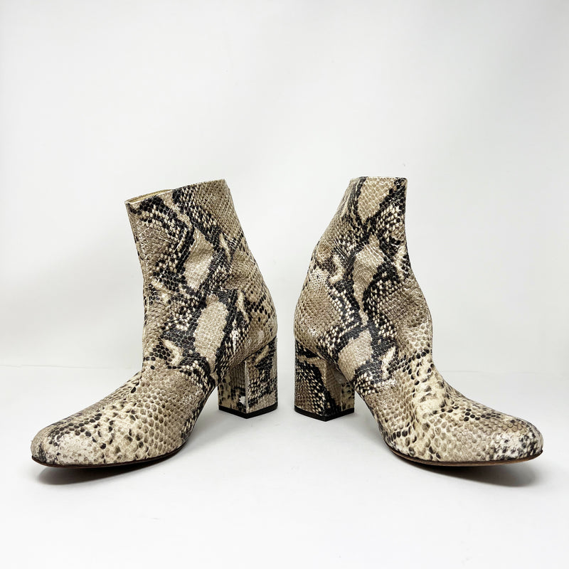 Free People Cecile Genuine Leather Snake Python Embossed Ankle Booties Shoes 11
