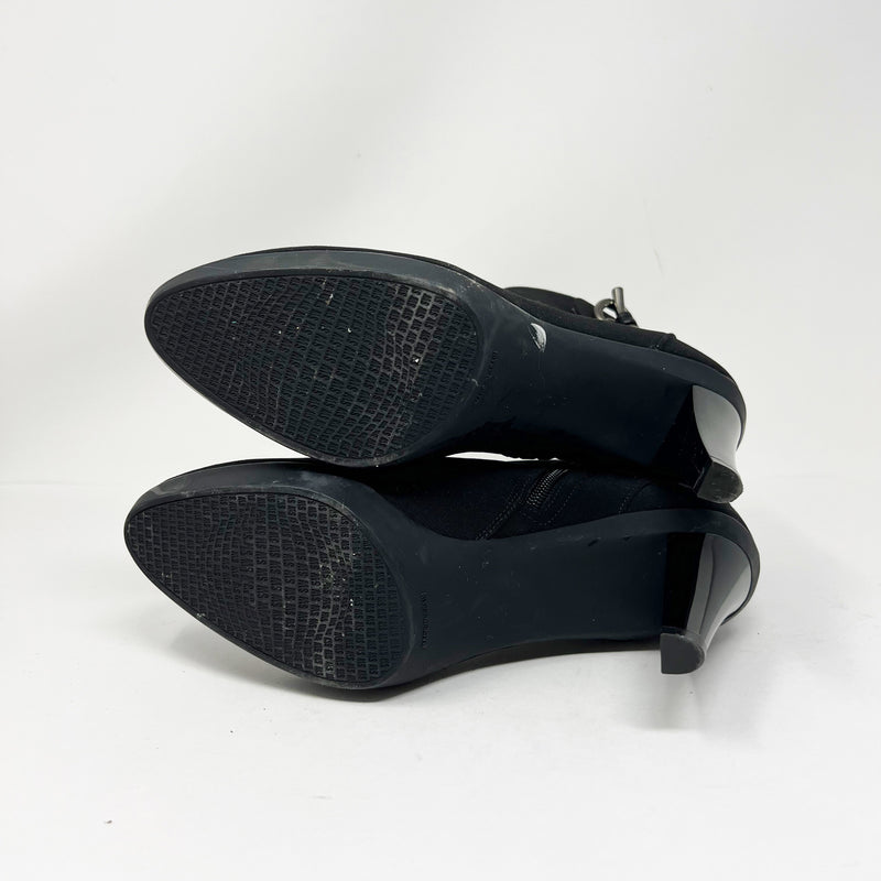 Stuart Weitzman Fully Waterproof Inner Zip High Heel Ankle Booties Shoes Black 7