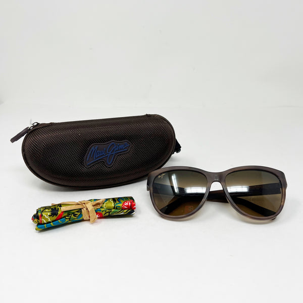 Maui Jim Ailana Sugar Cane Polarized Classic Oversized Brown Sunglasses w/ Case