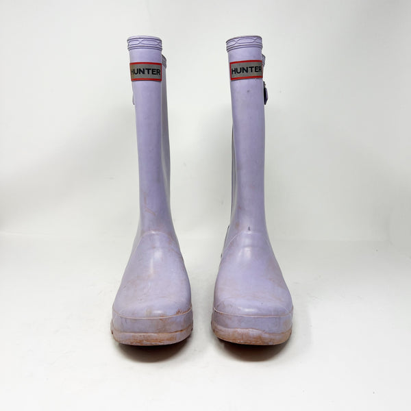 Hunter Originals Girl's Lavender Purple Waterproof Knee High Rain Boots Shoes 4