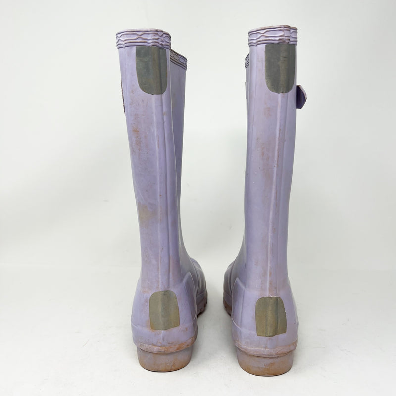 Hunter Originals Girl's Lavender Purple Waterproof Knee High Rain Boots Shoes 4