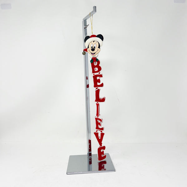 Walt Disney World Vintage Mickey Mouse BELIEVE Christmas Holiday Bell Decoration