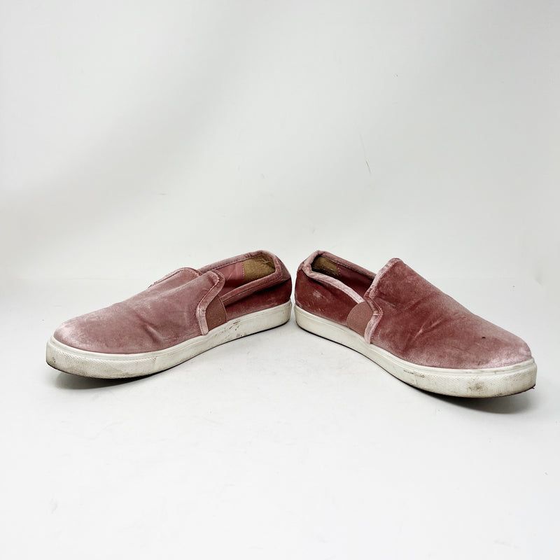 Steve Madden Evangel Blush Pink Velvet Velour Slip On Skater Flat Shoes 9.5