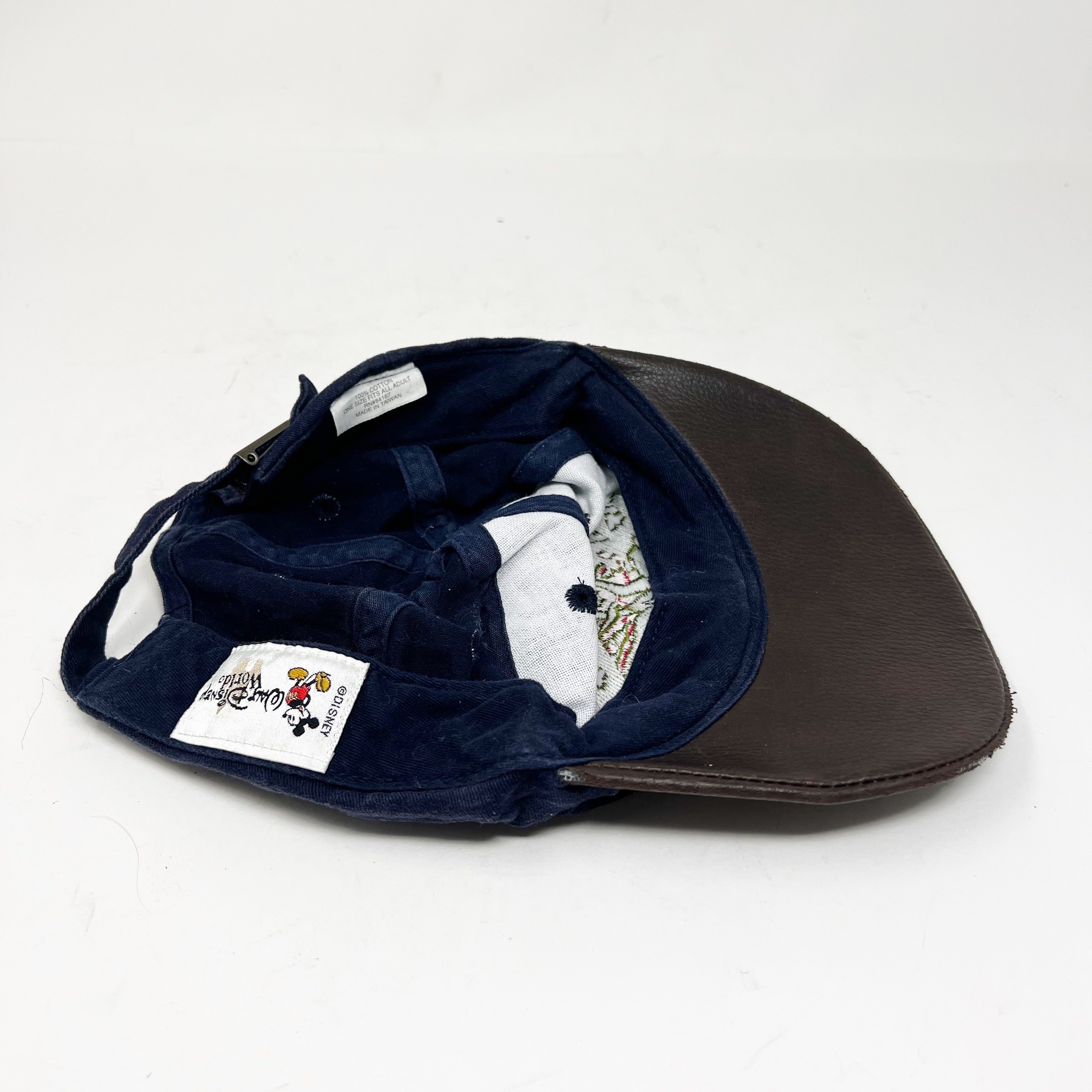 Walt Disney World Animal Kingdom Vintage Logo Embroidered Leather Fabric Hat OS