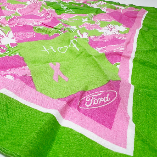 Lilly Pulitzer x Ford Breast Cancer Awareness Cotton Pink Handkerchief Scarf