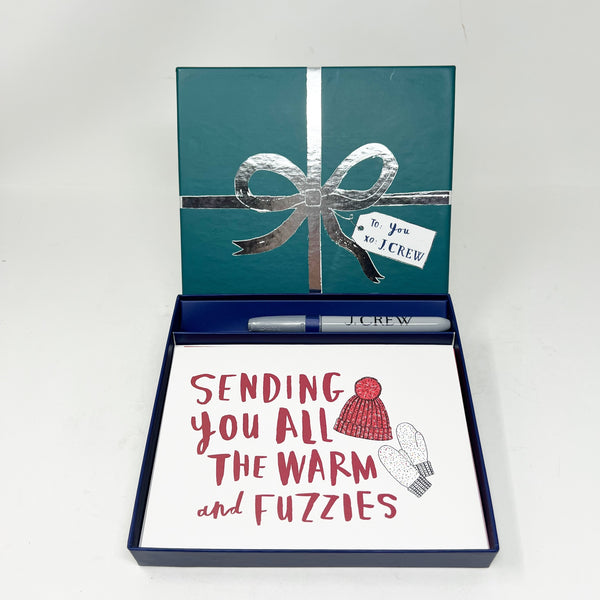 NEW J. Crew Christmas Holiday Winter Greeting Cards Box Set w/ Pen