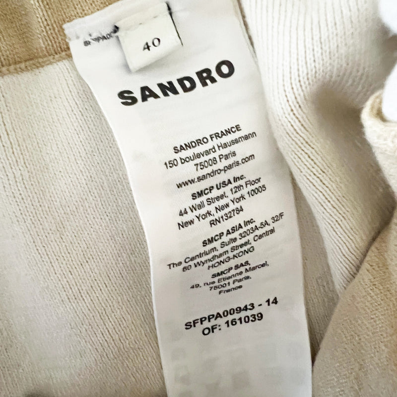 Sandro Bristol SFPPA00943 Cotton Blend Stretch Knit Ankle Crop Jogger Pant Tan