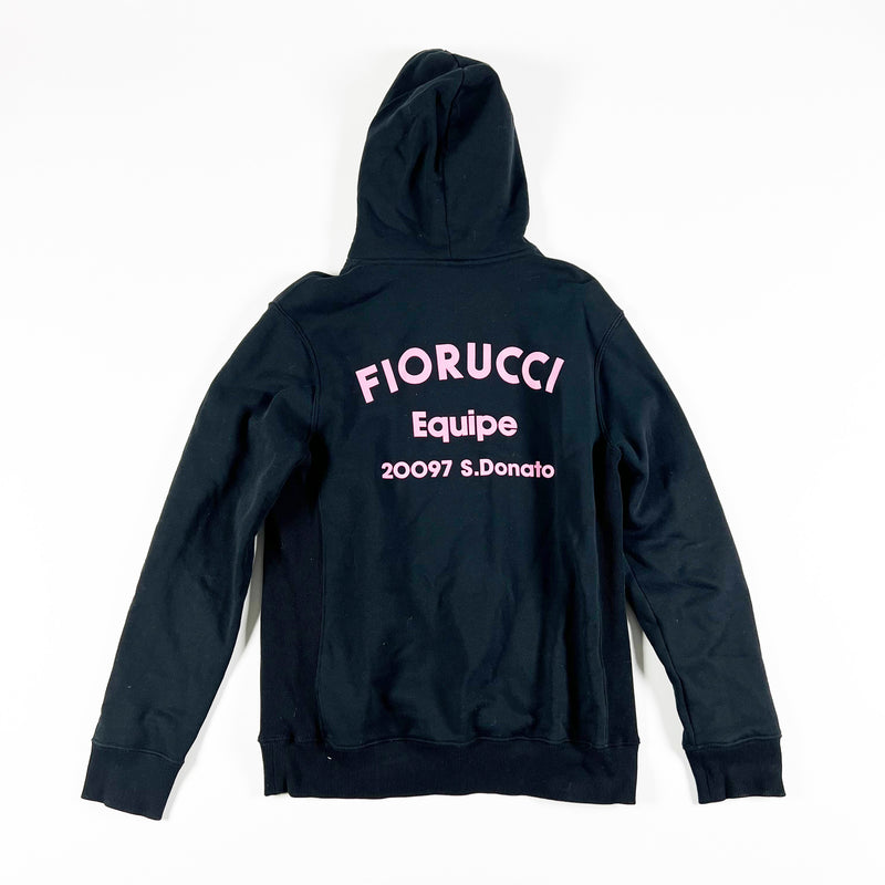 Fiorucci Equipe Graphic Logo Cotton Fleece Lined Pullover Hoodie Sweatshirt S