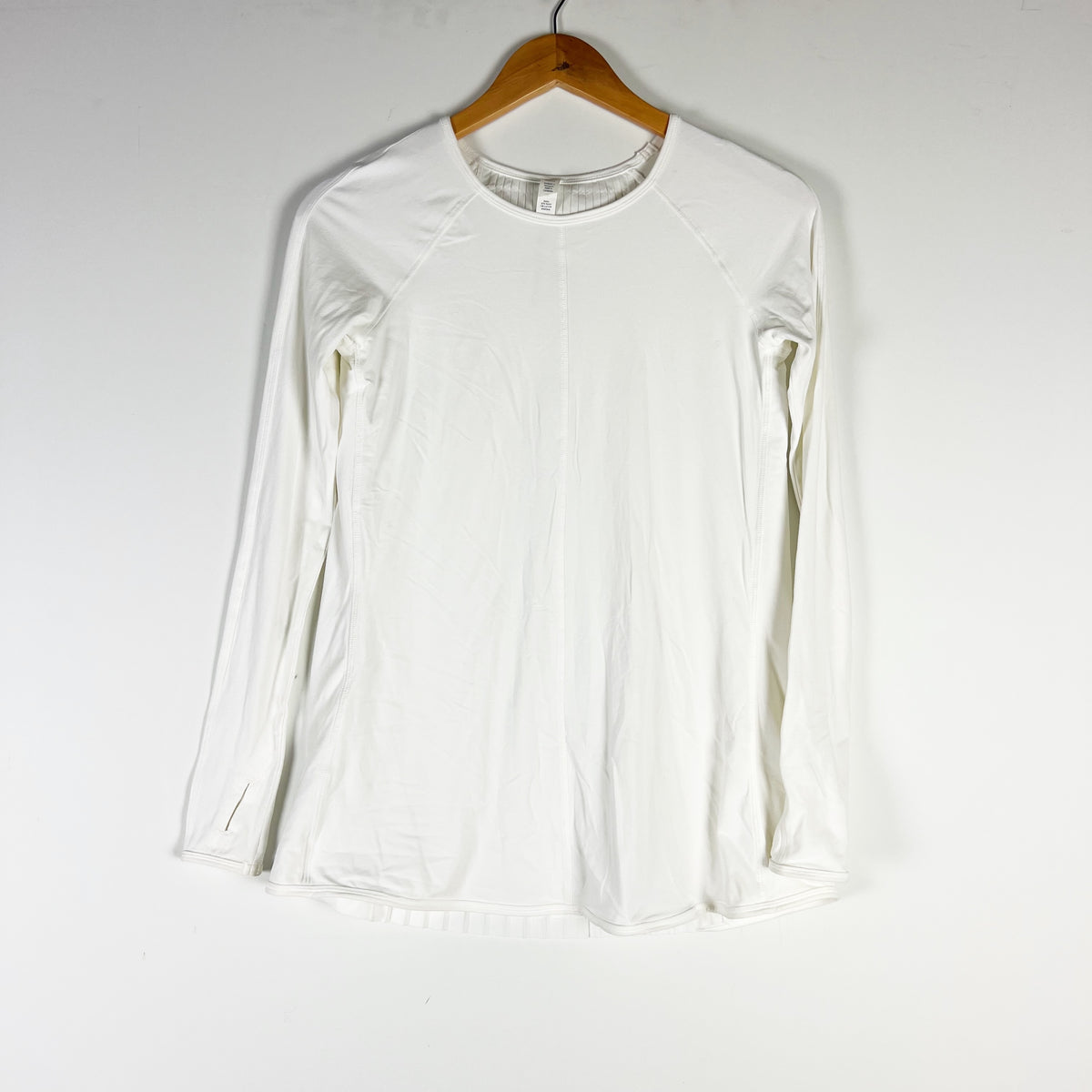 Lululemon Making Moves Long Sleeve Pleated Back Athletic Tee Shirt White 4