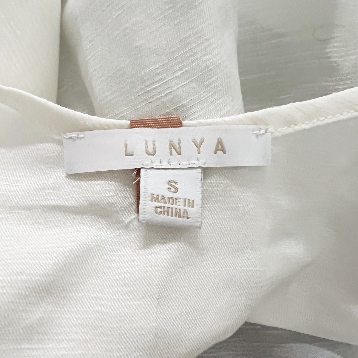Lunya Linen Cotton Silk Lightweight Scoop Neck Sleeveless Tank Top White Small
