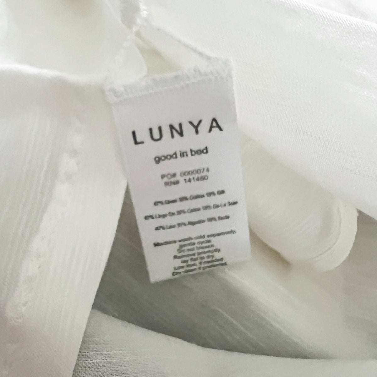 Lunya Linen Cotton Silk Lightweight Scoop Neck Sleeveless Tank Top White Small