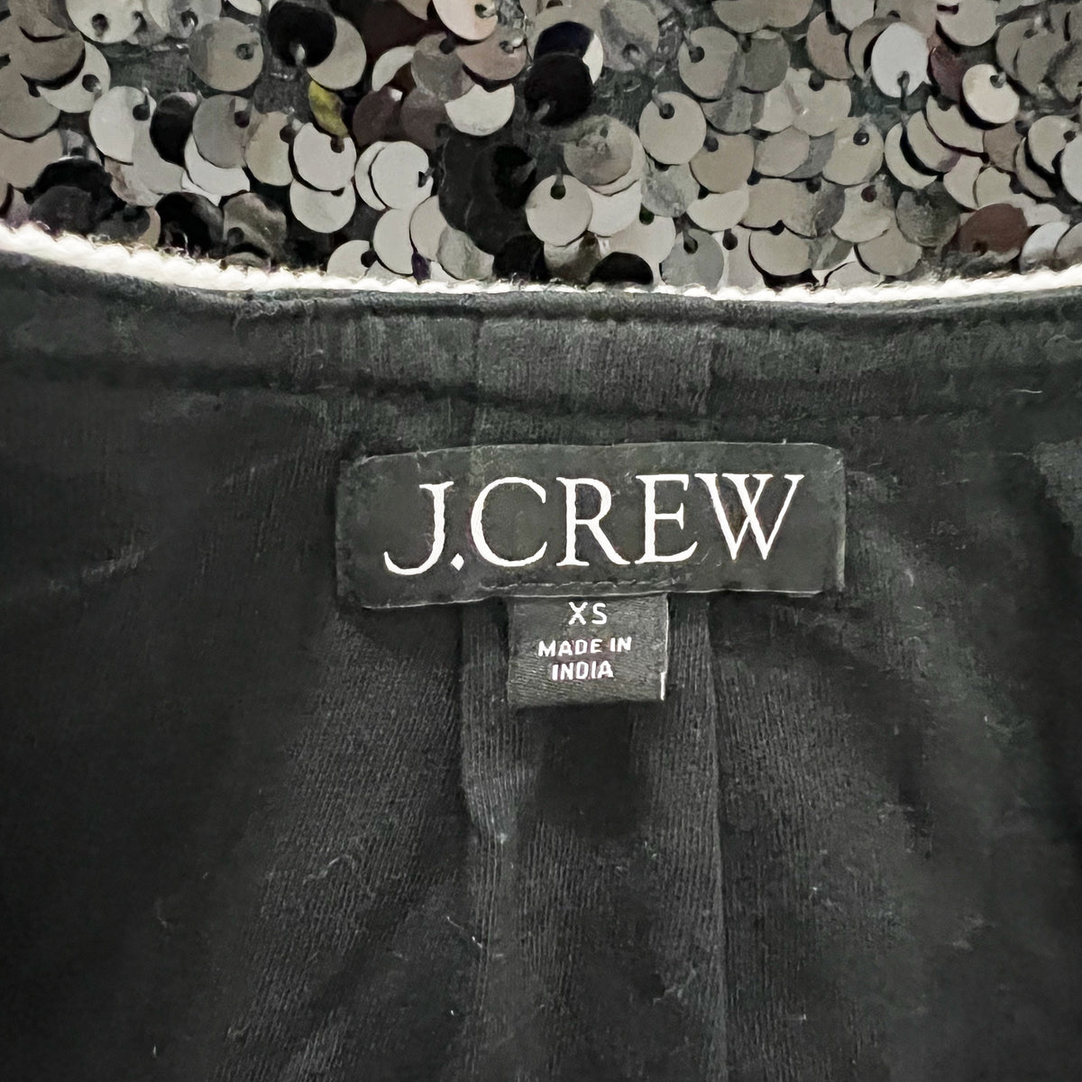 J. Crew Mariner Jersey Lady Sequin Sparkle Embellished Jacket Cardigan Black XS