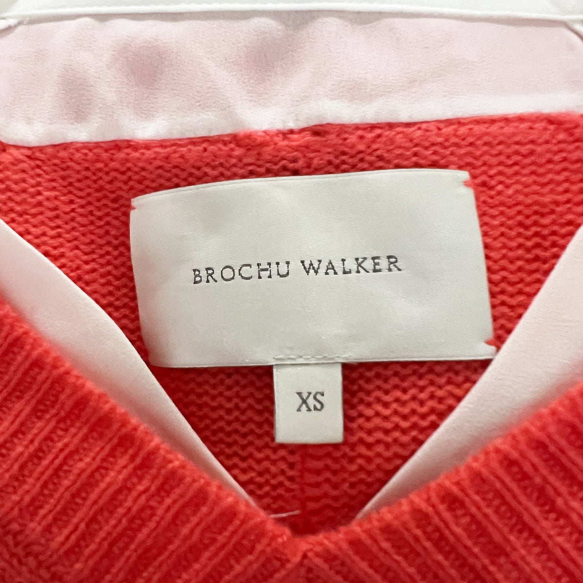 Brochu Walker The Looker Layered V Neck Wool Cashmere Pullover Sweater Salmon XS