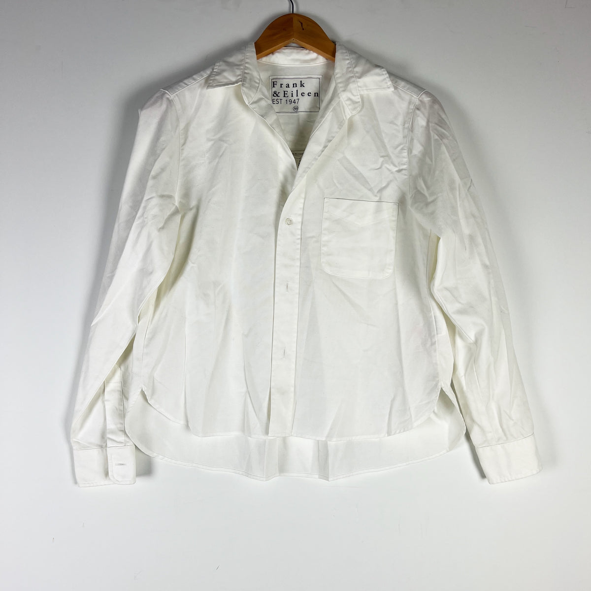 Frank & Eileen Silvio Untuckable Button Up Collared Long Sleeve Cotton Shirt Top