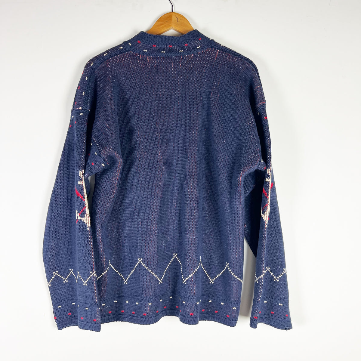 The Great. The Fisherman Lace Up Cotton Blend Knit Pullover Sweater Navy Blue