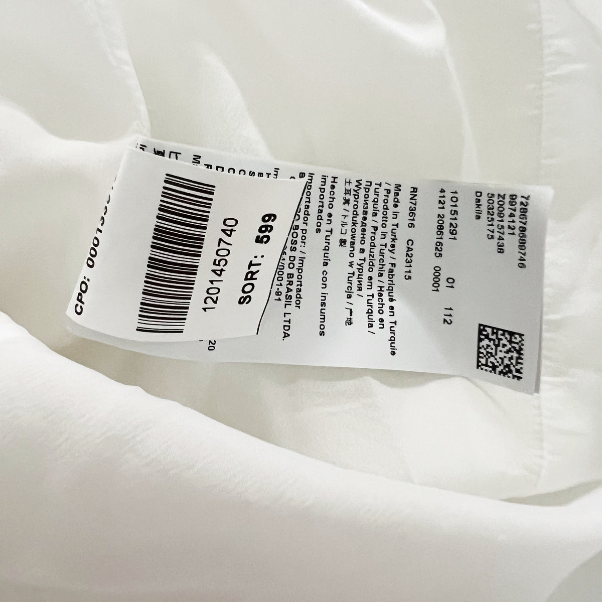 Hugo Boss Women's Dakila Ponte Chiffon Belted Knee Length Sheath Dress White 0