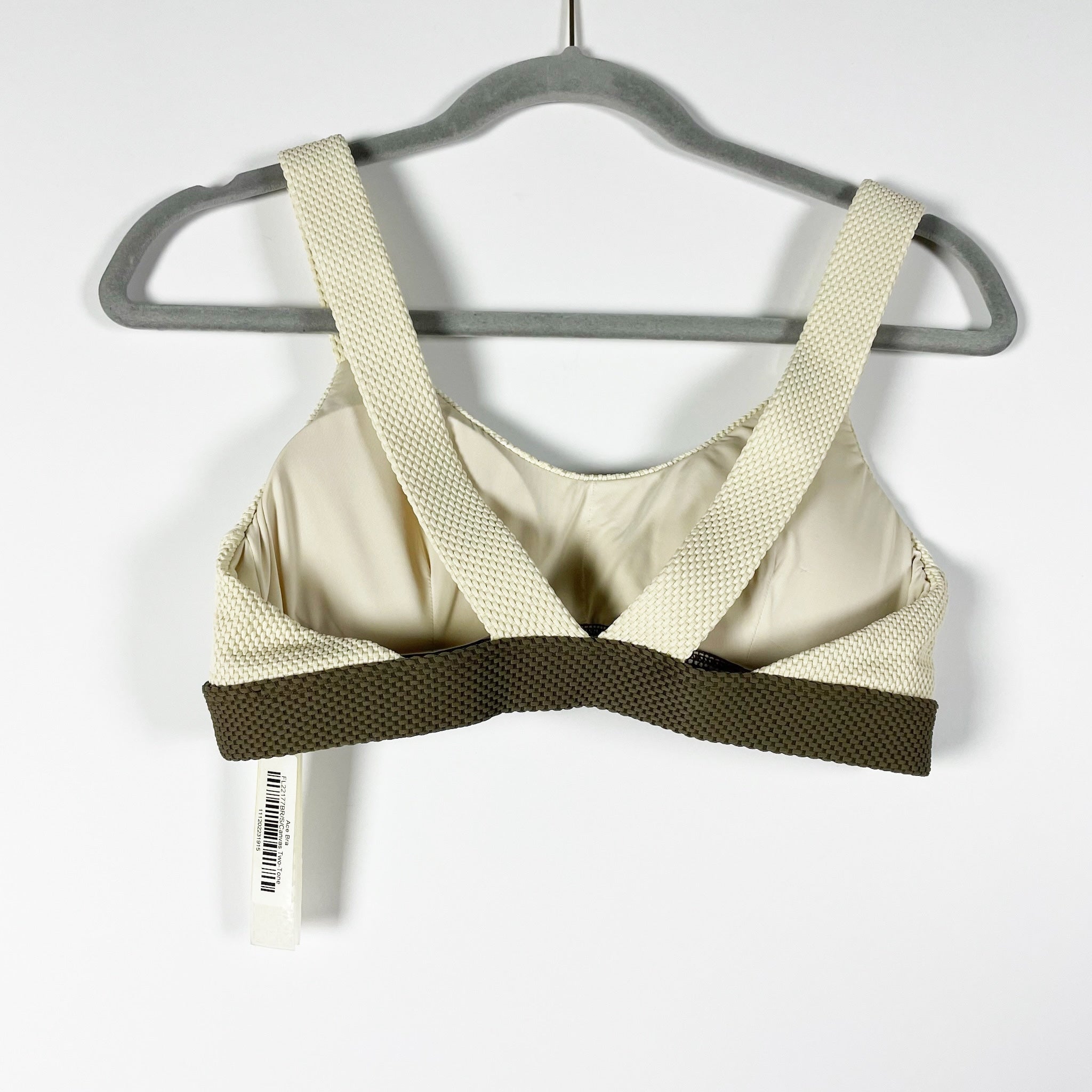 NEW Devon Windsor Ace Canvas Two Tone Textured Strappy Athletic Sports Bra S