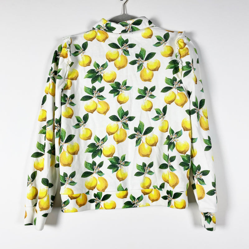 Generation Love Danielle Lemon Fruit Print Quarter Zip Pullover Sweatshirt Small