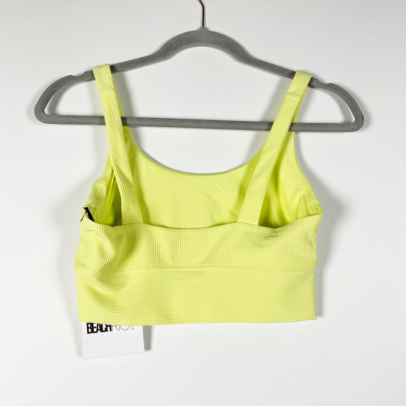 NEW Beach Riot Leah Ribbed Athletic Work Out Crop Top Sports Bra Low Key Medium