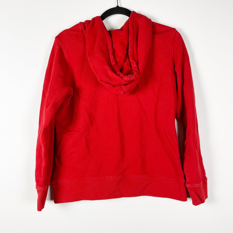 Adidas Women's Trefoil Velvet Velour Logo Scarlet Pullover Hoodie Sweatshirt S
