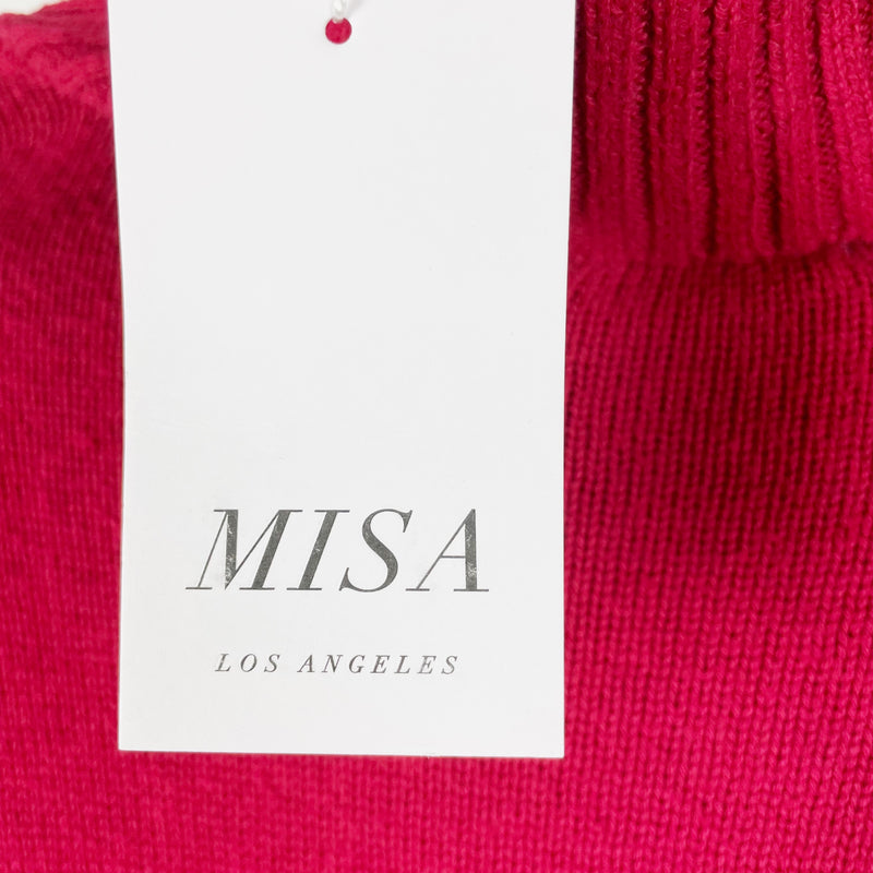 NEW Misa Natassja Cotton Cashmere Blend Knit Turtleneck Sweater Pullover Dress S
