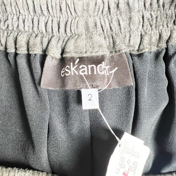 NEW Eskandar Luxury Lightweight Suede Leather Silk Lined Japanese Trouser Pants