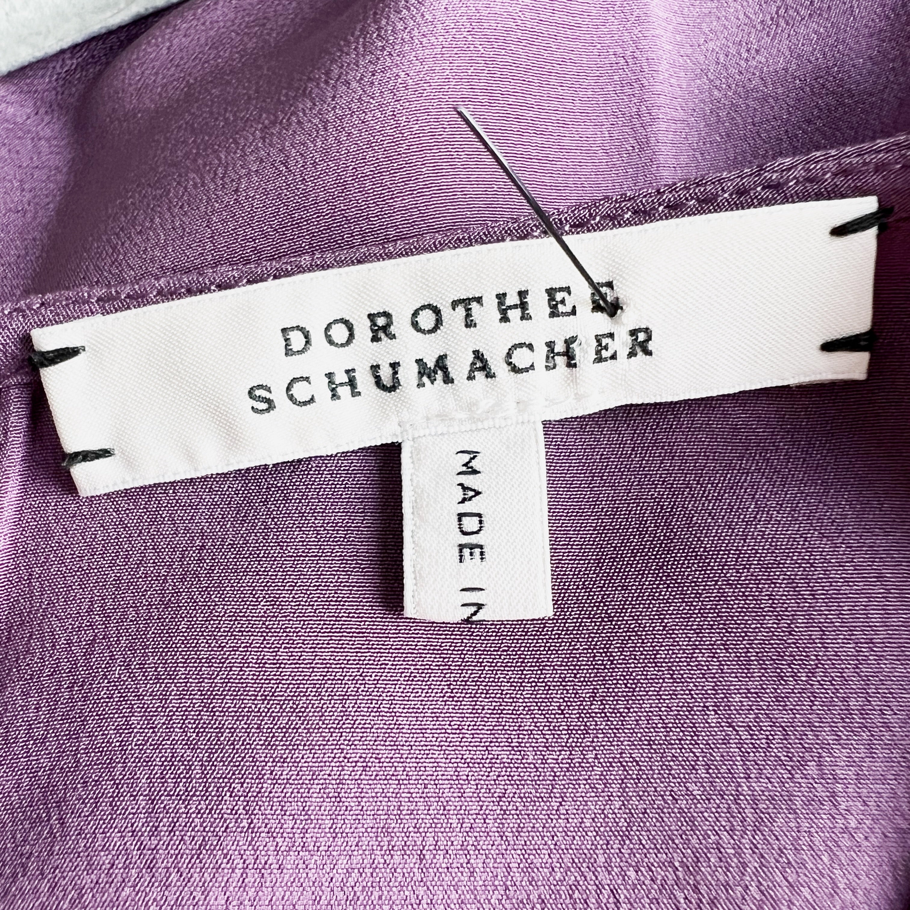 Dorothee Schumacher Silk Chiffon Long Sleeve Lightweight Lilac Purple Blouse M