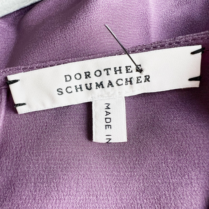 Dorothee Schumacher Silk Chiffon Long Sleeve Lightweight Lilac Purple Blouse M