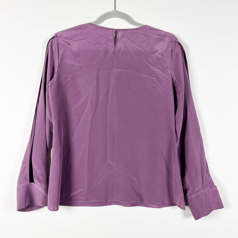 Dorothee Schumacher Silk Chiffon Long Sleeve Lightweight Lilac Purple Blouse M