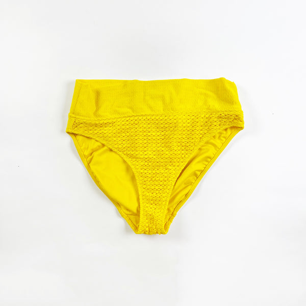 Marie Jo Swim Priscilla Bikini Bottom Full Coverage Crochet Yellow Fold Briefs