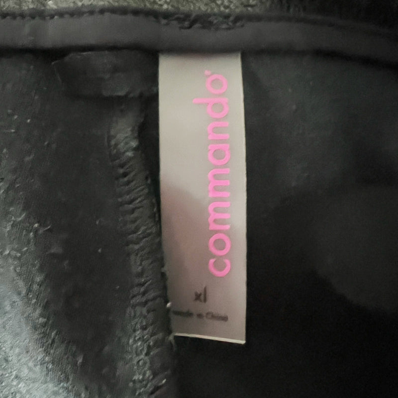 Commando Faux Vegan Leather Mid Rise Straight Leg Casual Trouser Pants Black XL