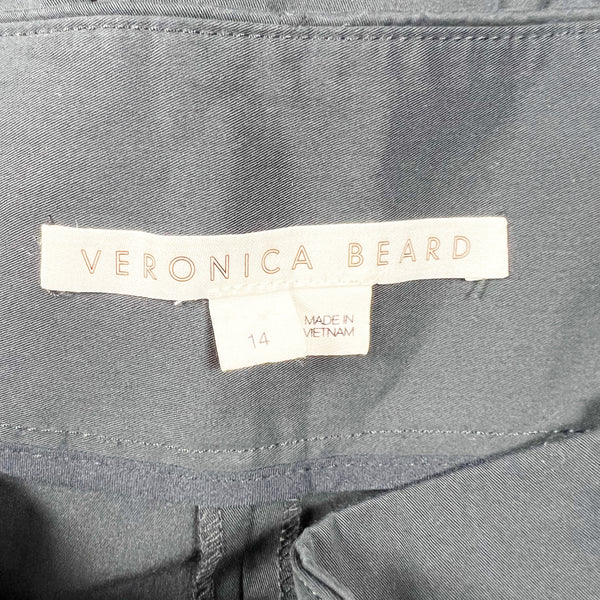 Veronica Beard Mahary Cotton Poplin Stretch Skinny Ankle Crop Trousers Pants Ink