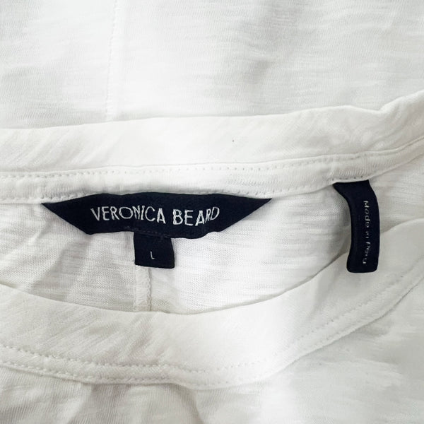 Veronica Beard Carla Graphic Logo Print Pattern Cotton Short Sleeve Tee Shirt L