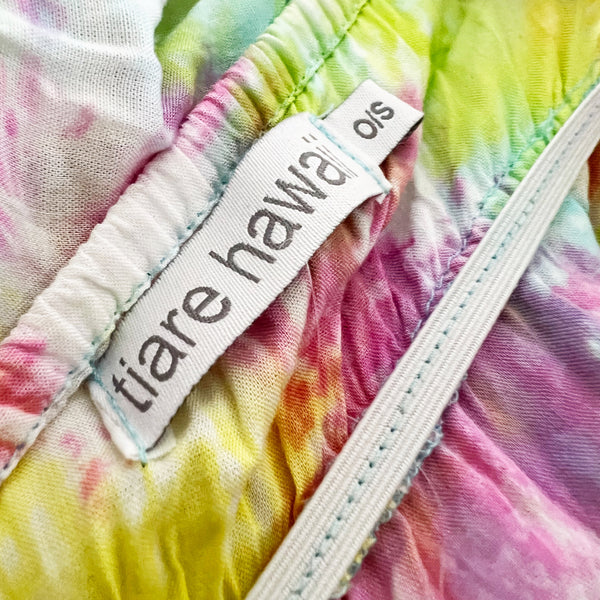 Tiare Hawaii Gracie Multi Color Tie Dye Vibrant Print Pattern Long Maxi Dress