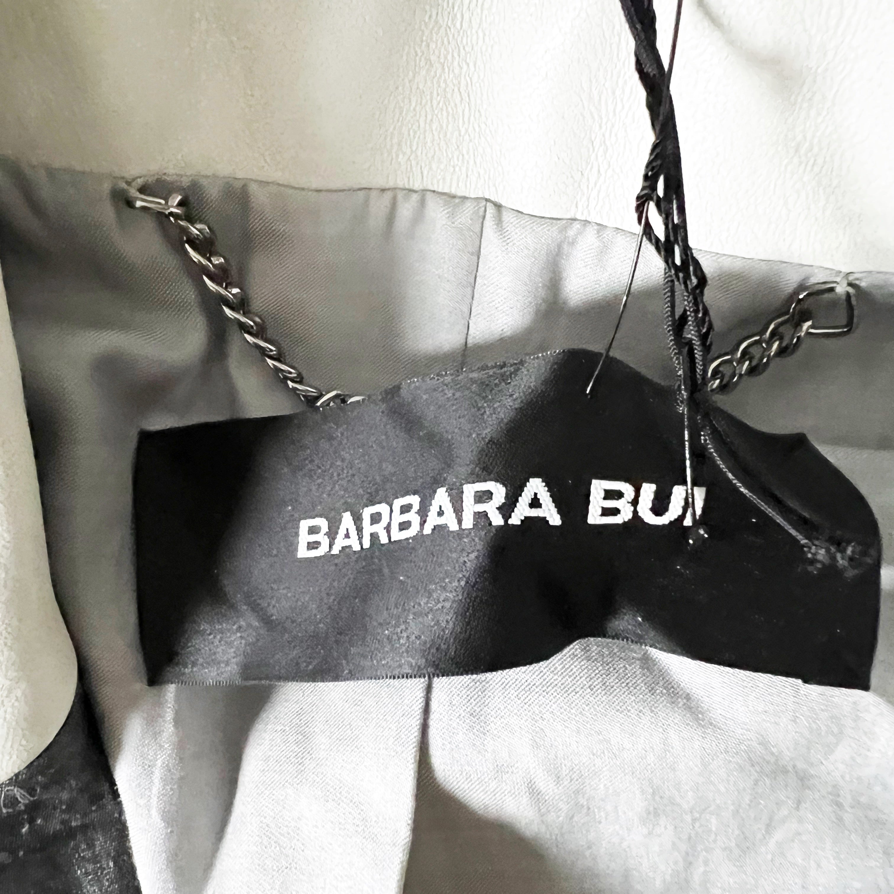 NEW Barbara Bui Genuine Leather Collar Single Button Structured Blazer Jacket L