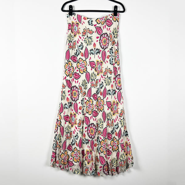 Rag &amp; Bone Wren Floral Flower Paisley Print Pattern Silk Chiffon Midi Skirt L