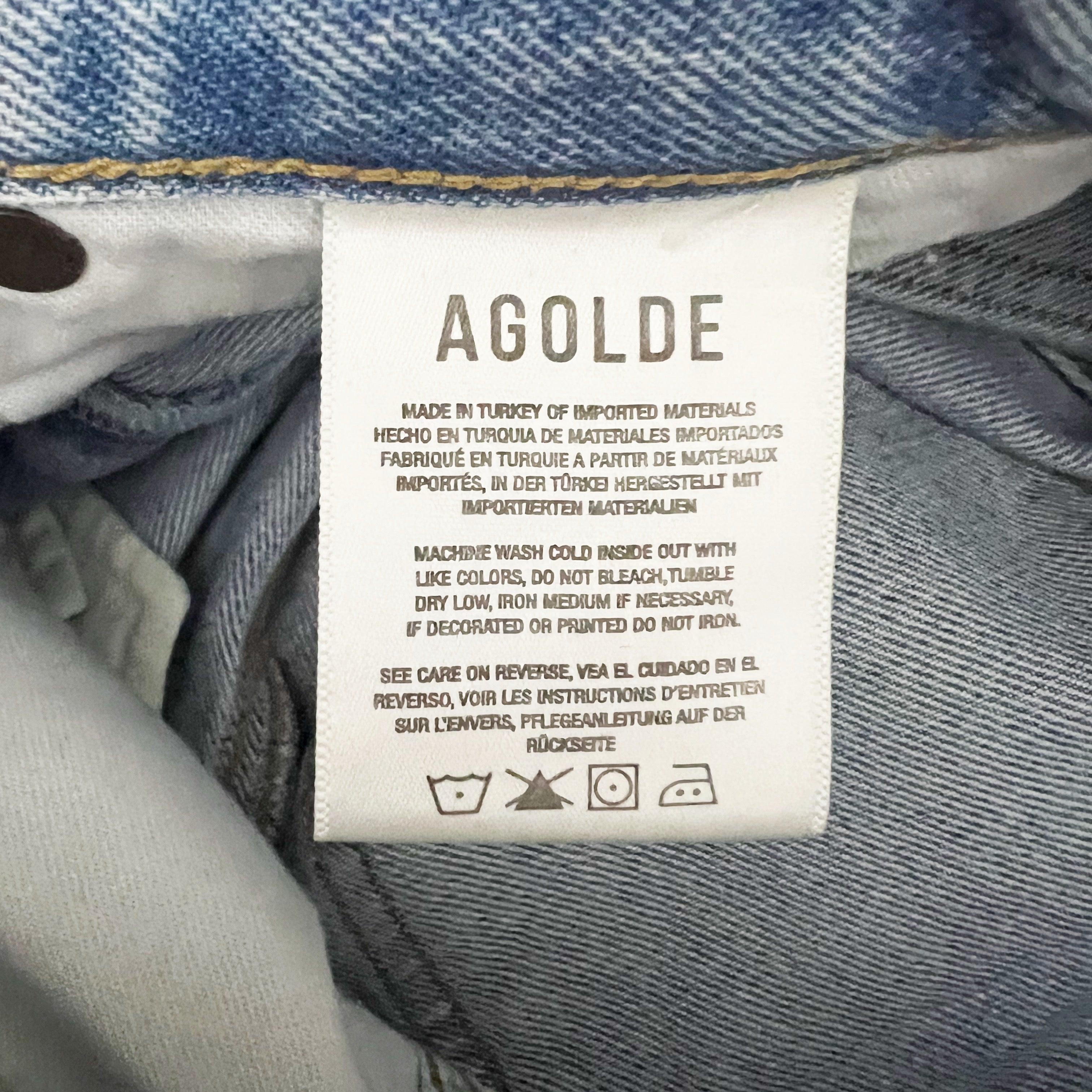 Agolde Women's 90'S Pinch Waist High Rise Straight Organic Cotton Denim Jeans 24