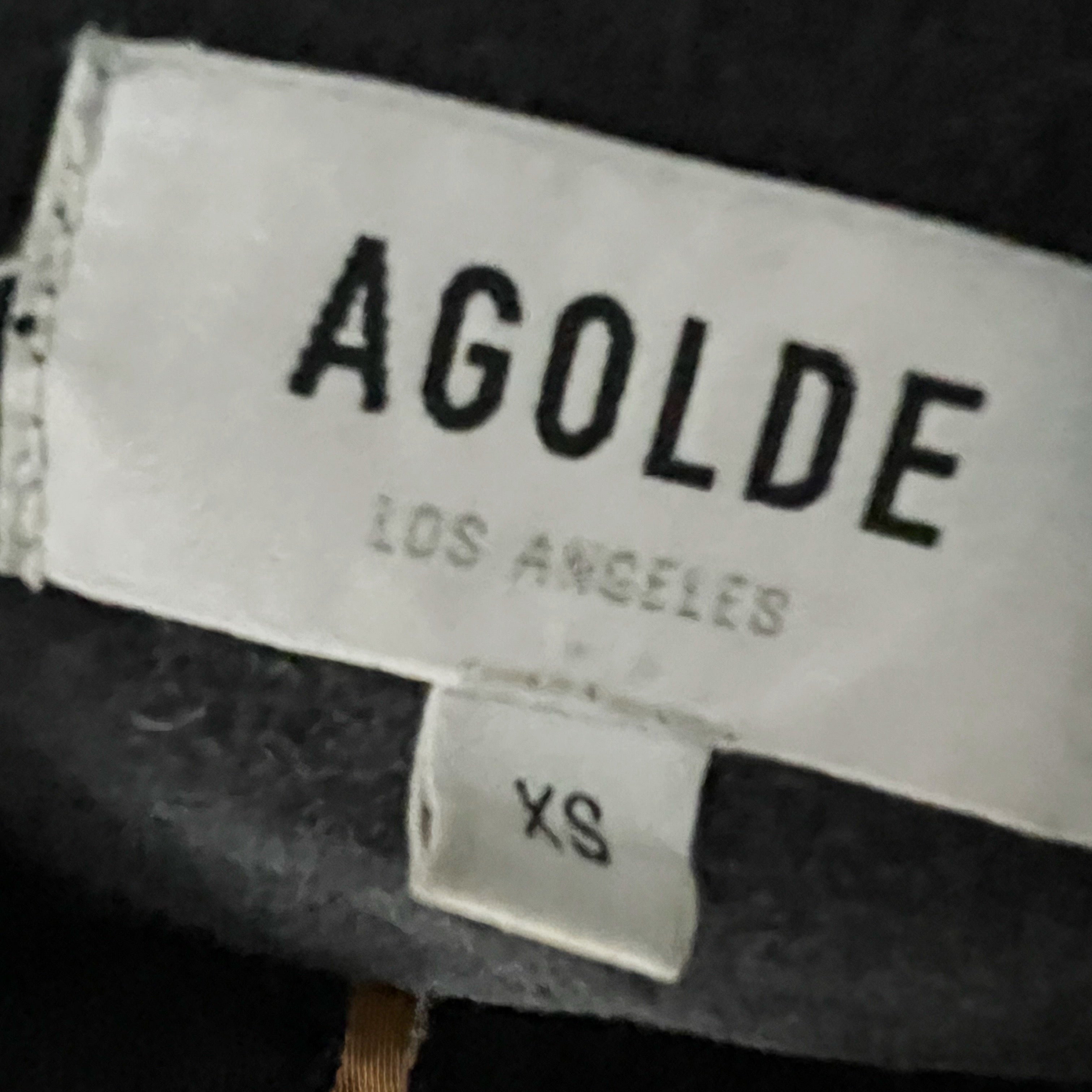 Agolde Shrunken Charli Organic Cotton Distressed Denim Jean Jacket Jagged Black