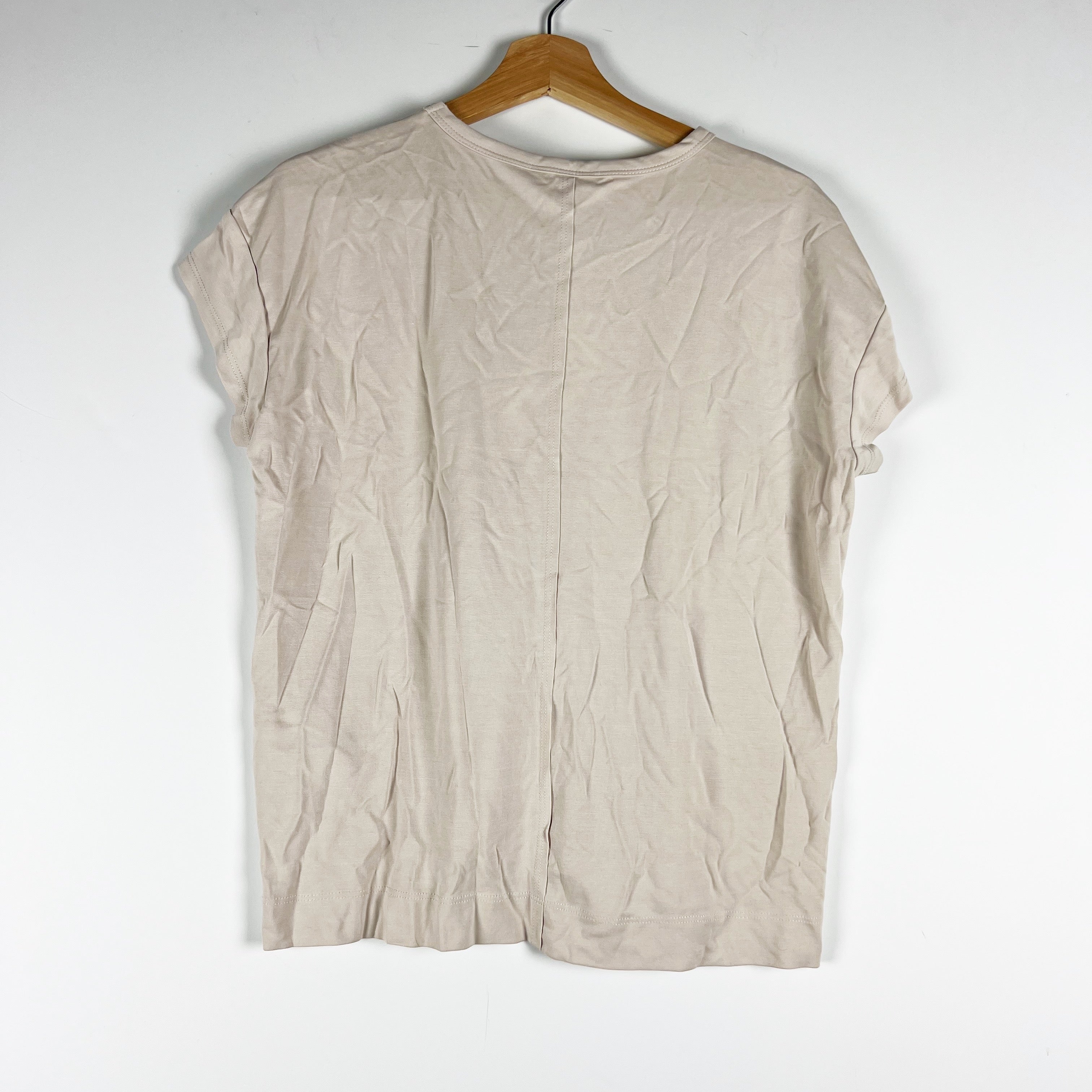 NEW Splendid Women's Giada Crew Neck Short Sleeves Sandwash Tee Shirt Beige S