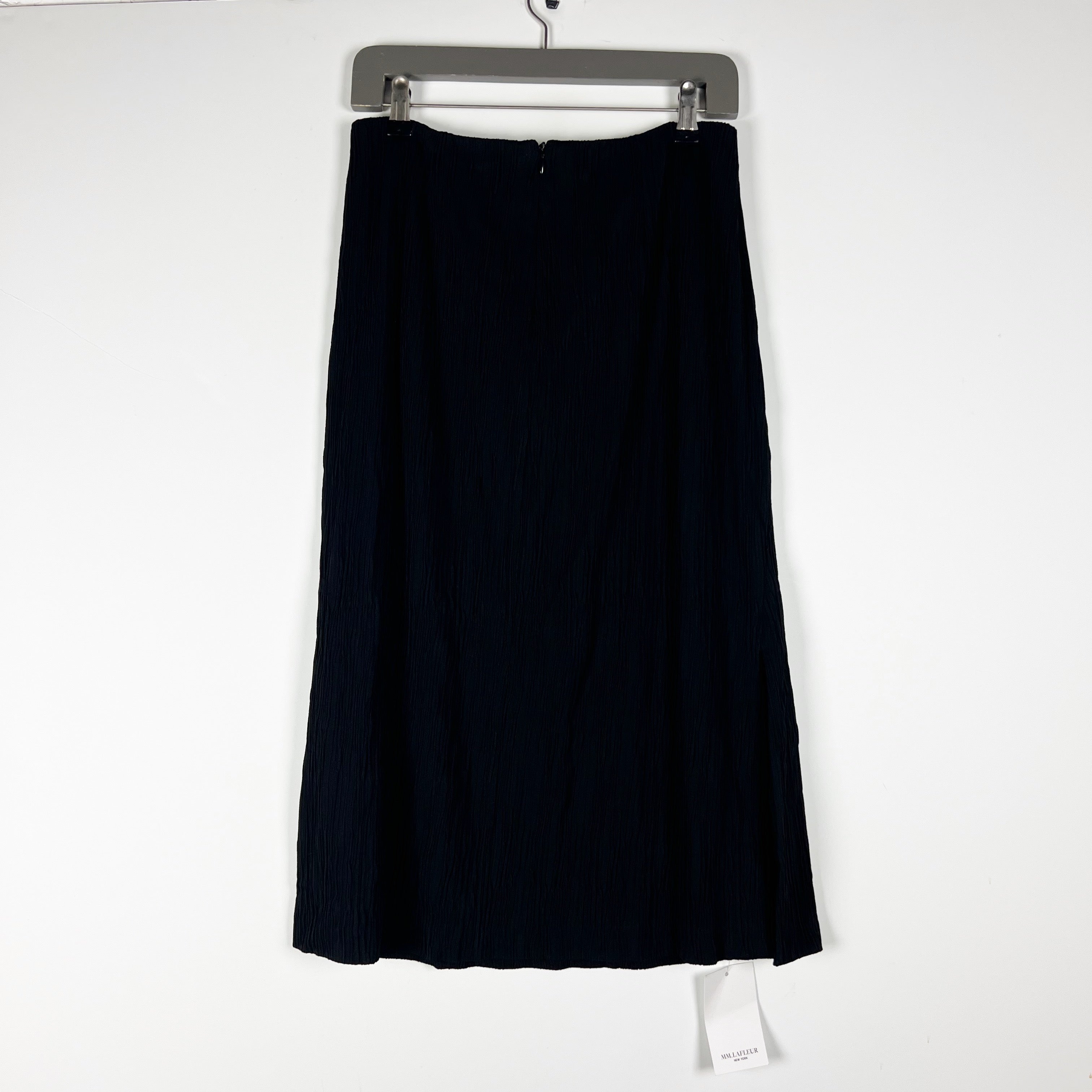 NEW MM. LaFleur The Willoughby Pleated Jersey Stretch Pull On Midi Skirt Black 4