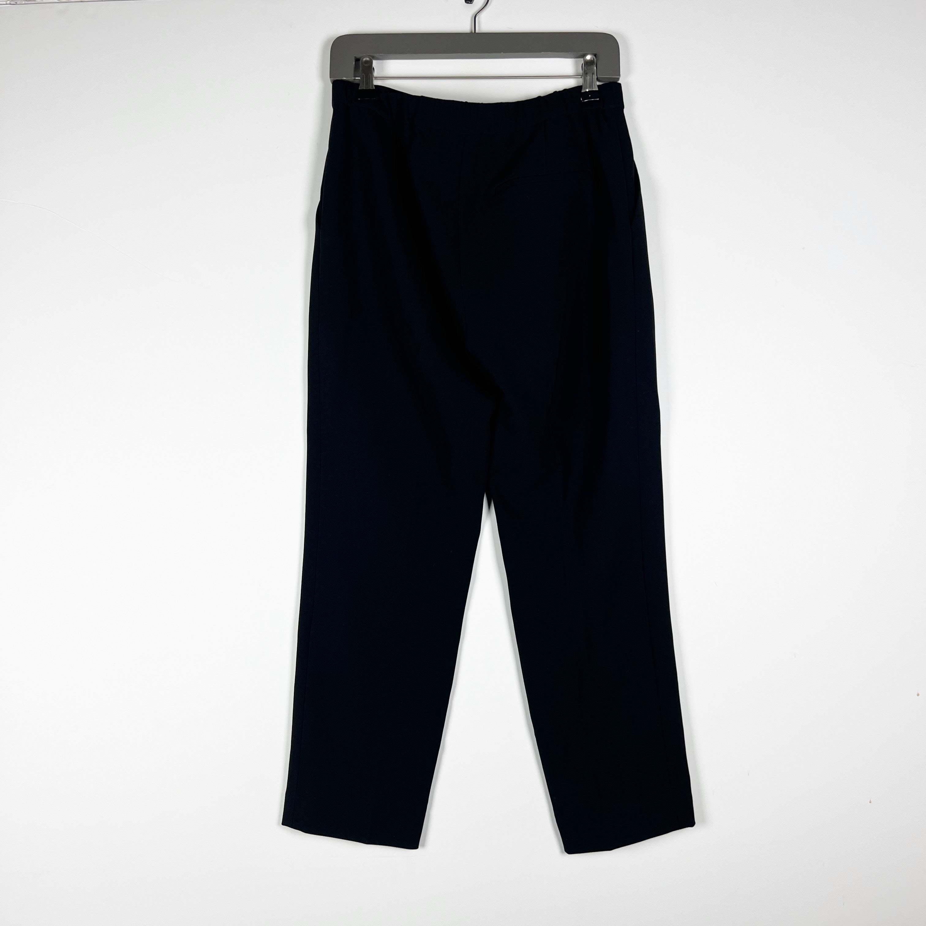 NEW Theory Women's Treeca Admiral Crepe Pull On Straight Leg Trouser Pants Black