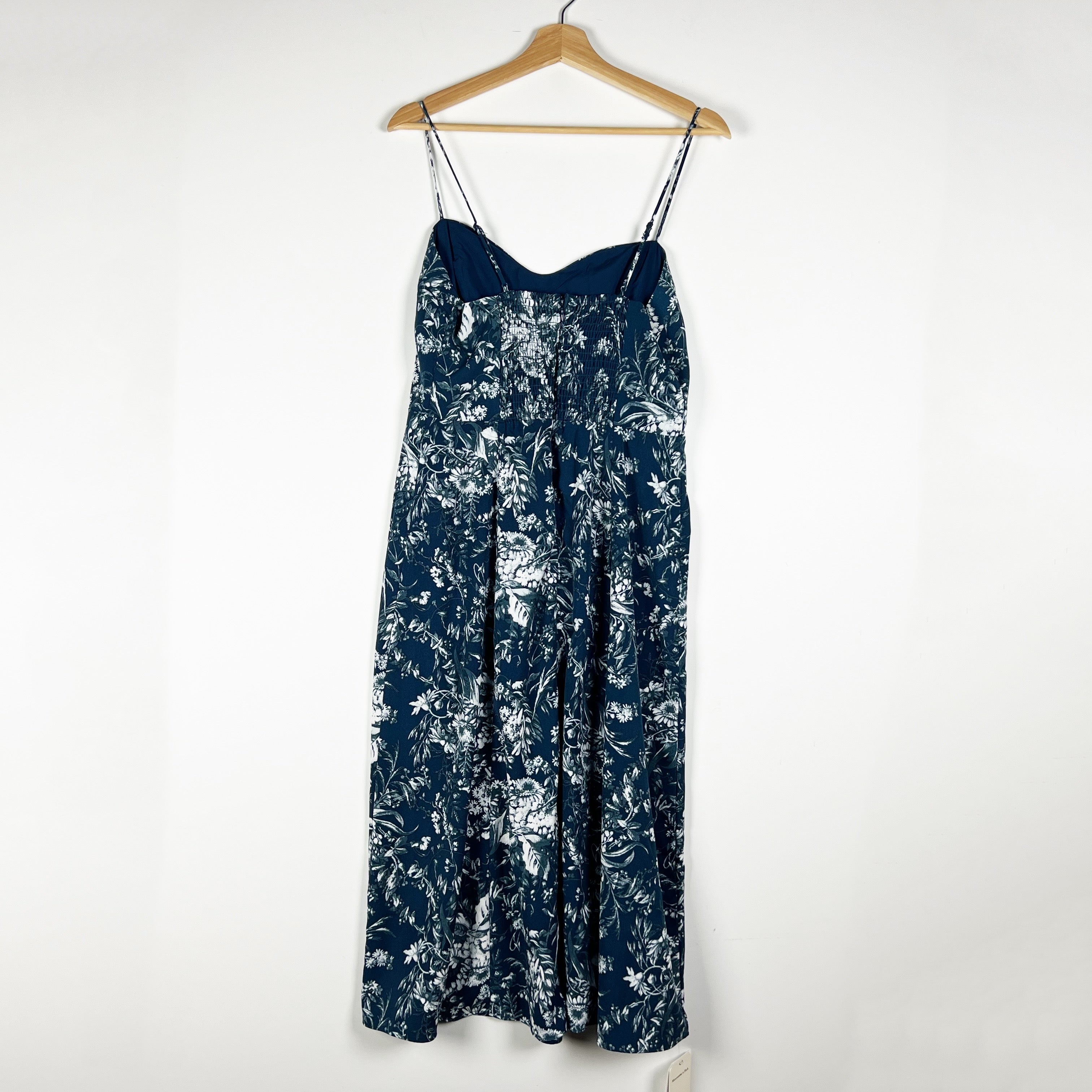 NEW Abercrombie &amp; Fitch Crepe High Slit Tank Midi Pullover Dress Floral Print MP